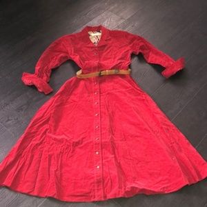 Vintage Liz Claiborne Corduroy Dress 12 Red